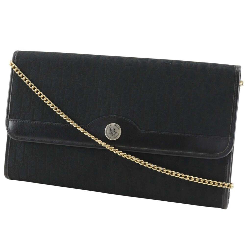CHRISTIAN DIOR Vintage Black Canvas Shoulder Bag - Picture 2 of 16